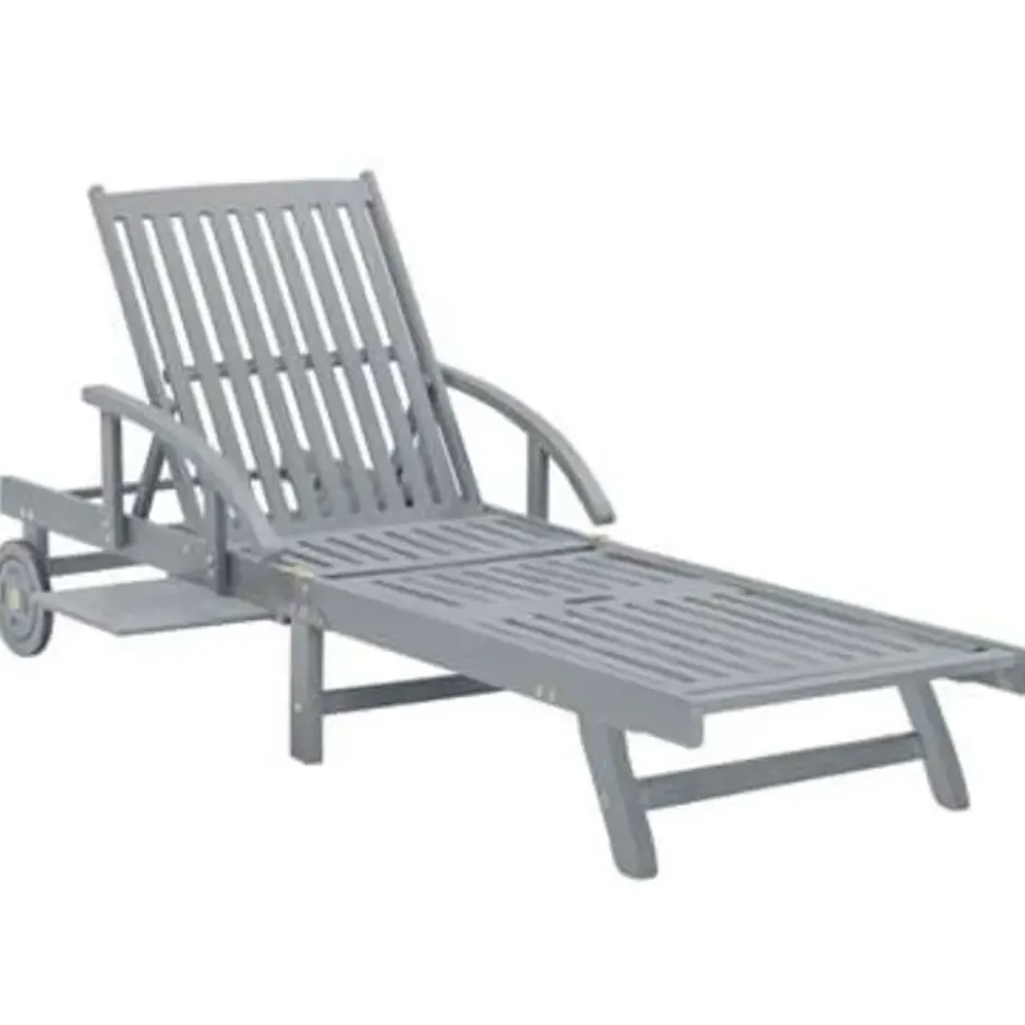 vidaXL - Zonnebed - Grijs - Hout