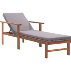 vidaXL - Zonnebed - Grijs - Poly rattan