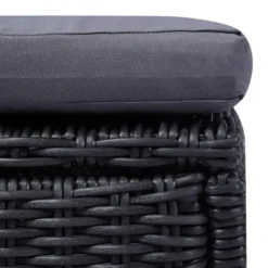 vidaXL - Zonnebed - Zwart - Poly rattan