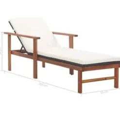 vidaXL - Zonnebed - Zwart - Poly rattan