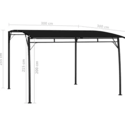 vidaXL - Zonneluifel - Antraciet - Polyester - 3 x 3 x 2.55 m