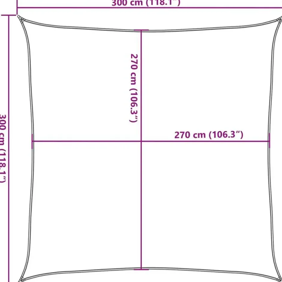 vidaXL - Zonnezeil - Antraciet - 3 x 3 m