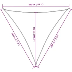 vidaXL - Zonnezeil - Antraciet - 4.5 x 4.5 x 4.5 m
