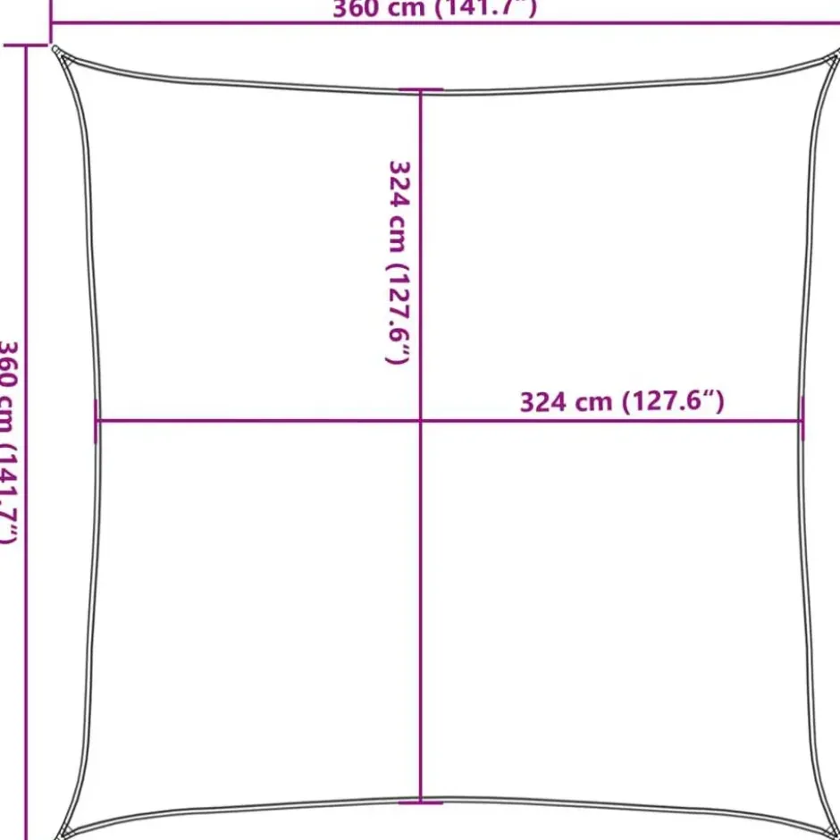 vidaXL - Zonnezeil - Beige - 3.6 x 3.6 m