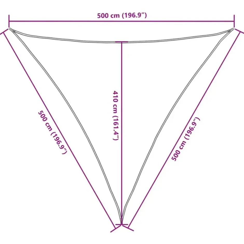 vidaXL - Zonnezeil - Crème - 5 x 5 x 5 m