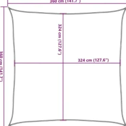 vidaXL - Zonnezeil - Wit - 3.6 x 3.6 m