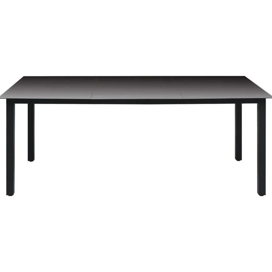 vidaXL - Zwart Tuinset - 6 opklapbare stoelen & 190x90 cm tafel - Poly rattan