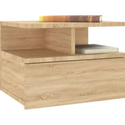 vidaXL - Zwevend Nachtkastje - Bruin - Bewerkt hout - 2 stuks