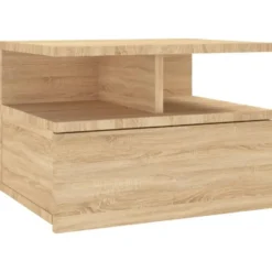 vidaXL - Zwevend Nachtkastje - Bruin - Bewerkt hout - 2 stuks