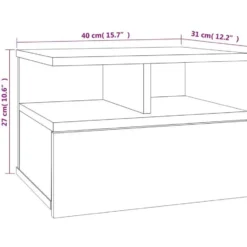 vidaXL - Zwevend Nachtkastje - Bruin - Bewerkt hout - 2 stuks