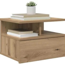 vidaXL - Zwevend Nachtkastjes met lade - Artisan eiken - 40x31x27 cm - 2 stuks