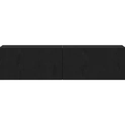 vidaXL - Zwevend TV-meubel met 2 deuren - Zwart eiken - 120x30x30.5 cm