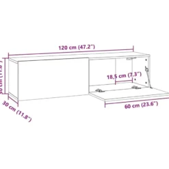 vidaXL - Zwevend TV-meubel met 2 deuren - Zwart eiken - 120x30x30.5 cm