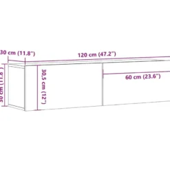 vidaXL - Zwevend TV-meubel met 2 deuren - Artisan eiken - Hout - 120x30x30 cm