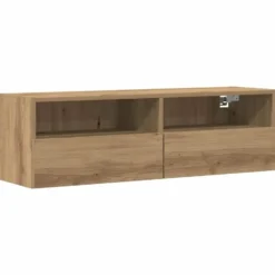 vidaXL - Zwevend TV-meubel met 2 deuren - Zwart eiken - 100x30x30 cm - 2 stuks