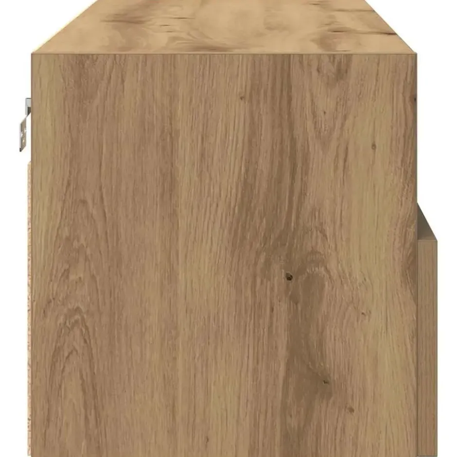 vidaXL - Zwevend TV-meubel met 2 deuren - Zwart eiken - 100x30x30 cm - 2 stuks