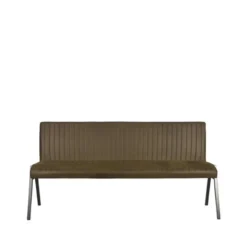 Vine Interior Eetkamerbank Paisley Army green Microvezel 175x62x86
