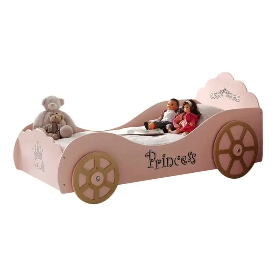 Vipack autobed Princess Pinky - roze - 90,4x106,8x210 cm