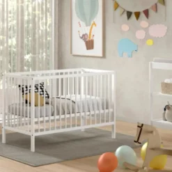 Vipack Babybed Dino - 60 x 120 cm - verstelbaar - wit dennenhout