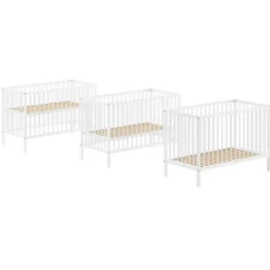 Vipack Babybed Dino - 60 x 120 cm - verstelbaar - wit dennenhout