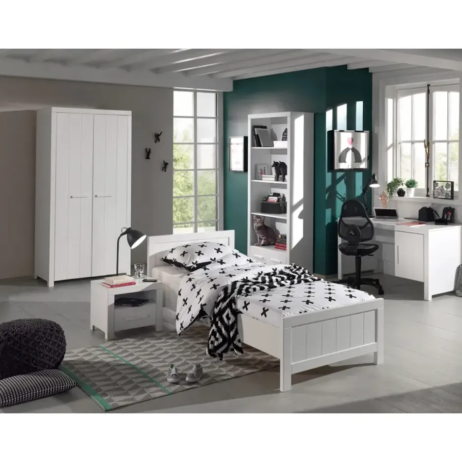 Vipack bed Erik - wit - 77x95,8x206,8 cm