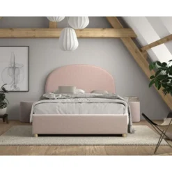 Vipack bed Moon met opbergruimte - roze - 140x200 cm