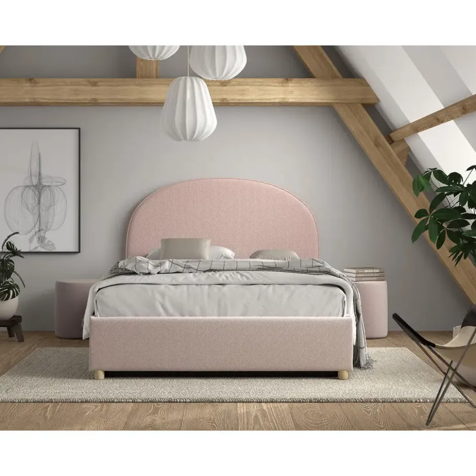 Vipack bed Moon met opbergruimte - roze - 140x200 cm