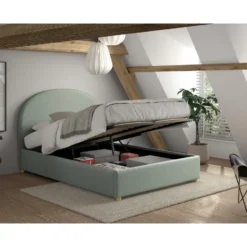 Vipack bed Moon met opbergruimte - mint - 140x200 cm