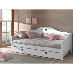 Vipack kajuitbed Amori met rolbed/opberglade - wit - 212x97x95 cm