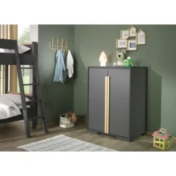 Vipack Kinderkledingkast London 98x56x116cm - antraciet