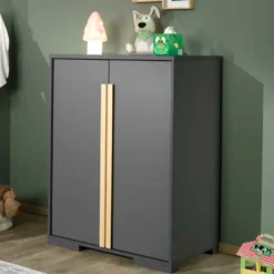Vipack Kinderkledingkast London 98x56x116cm - antraciet