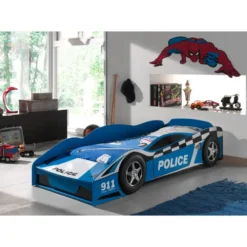 Vipack peuterbed politie auto - blauw - 77x148 cm