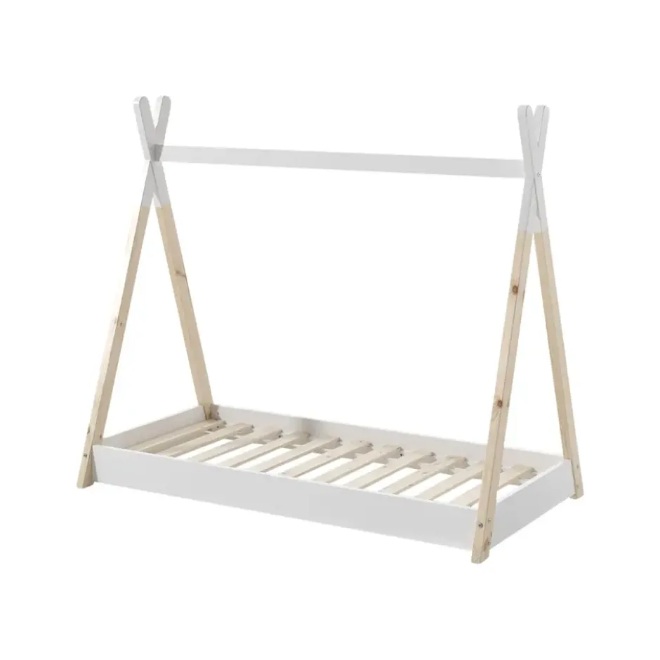 Vipack peuterbed tipi wit/hout - 70x140 cm
