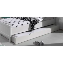 Vipack rolbed Erik op wielen - wit - 18,5x94x199 cm