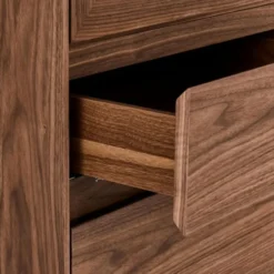 Vitrinekast190cm - Bruin Eikenhout - 110x45x190cm
