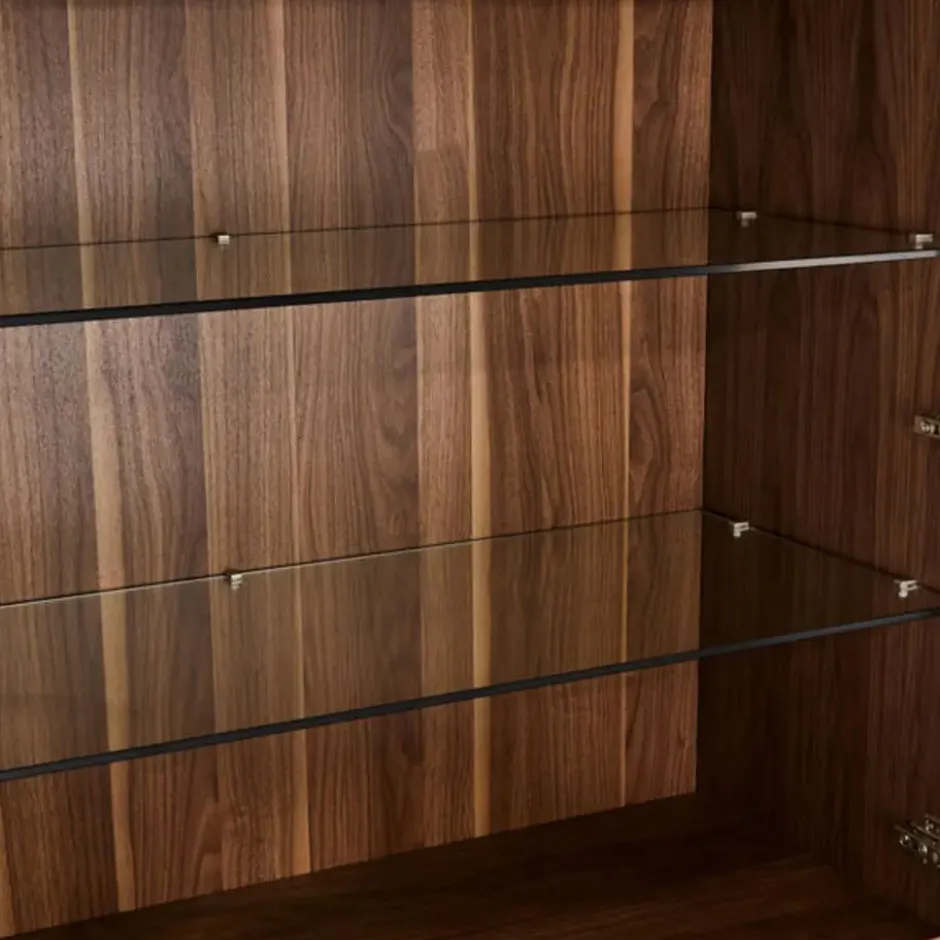 Vitrinekast190cm - Bruin Eikenhout - 110x45x190cm