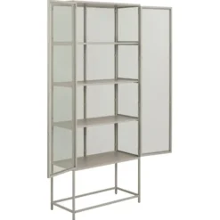 Vitrinekast - Grijs - 77x35x186cm - Varven