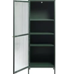 Vitrinekast Groen - 40x58x160cm - Metaal - Kast Bronco