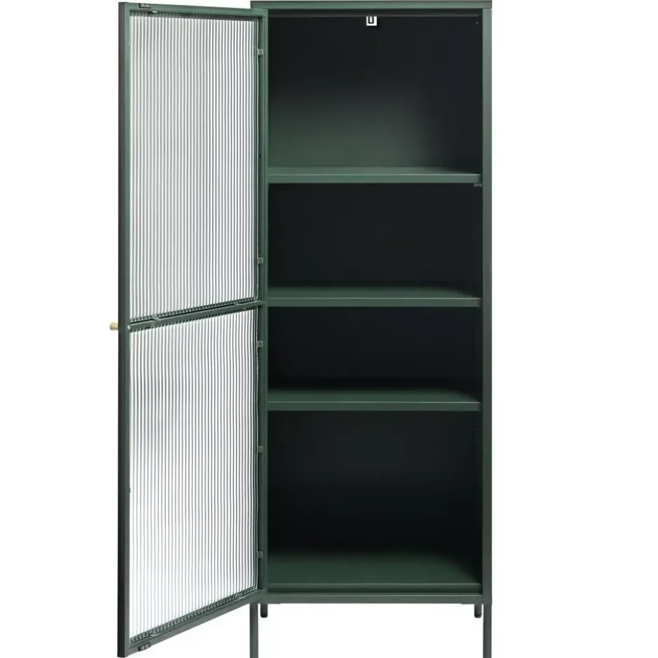 Vitrinekast Groen - 40x58x160cm - Metaal - Kast Bronco