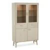 Vitrinekast met Glas - Licht Eiken - Eikenhout - 110x40x187cm