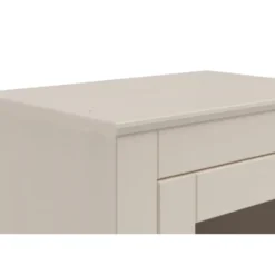 Vitrinekast Mille met deuren en lade – massief grenen – wit