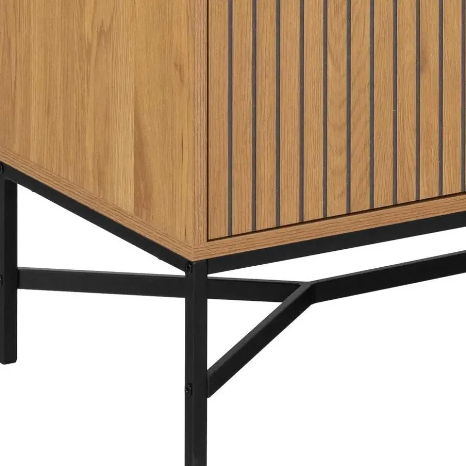 Vitrinekast Naturel Eikenlook - 80x40x180cm - Juna