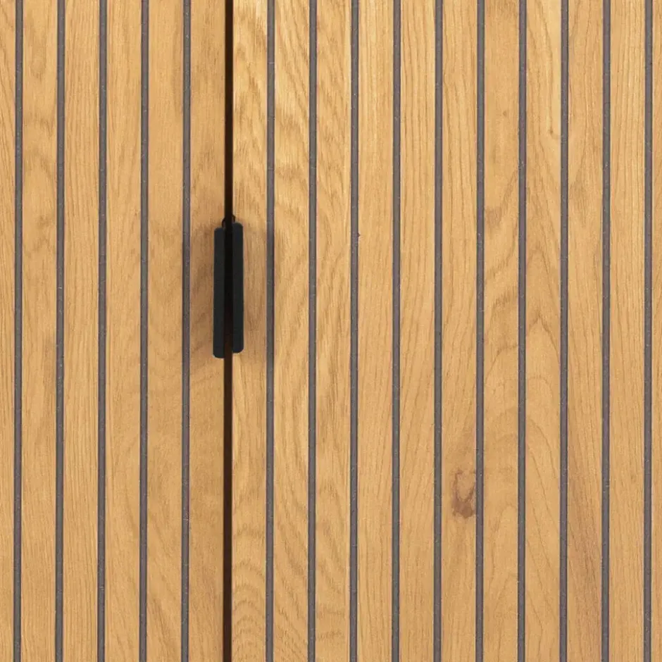 Vitrinekast Naturel Eikenlook - 80x40x180cm - Juna