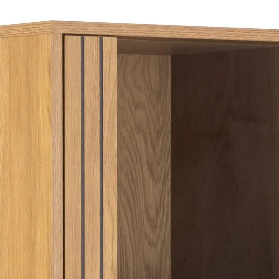 Vitrinekast Naturel Eikenlook - 80x40x180cm - Juna