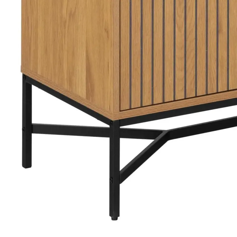 Vitrinekast Naturel Eikenlook - 80x40x180cm - Juna