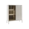 Vitrinekast OVILA - 103.5 cmx39 cmx125.5 cm - Beige Glas Hout paneel