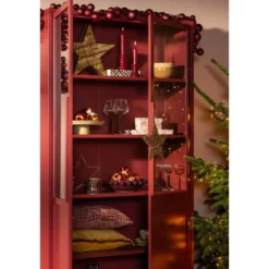 Vitrinekast Renee - steenrood- 210x100x40 cm