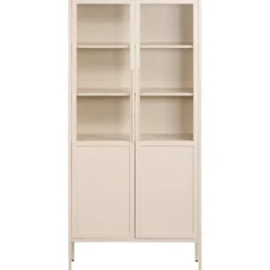 Vitrinekast Renee - taupe - 210x100x40 cm