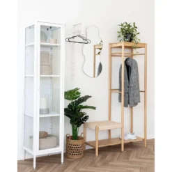 Vitrinekast Wit Metaal - 1 Deur - 40x35x180cm - Brisbane