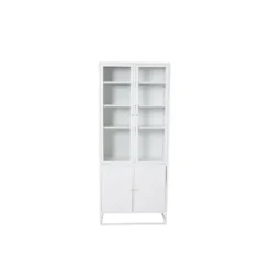 Vitrinekast Wit Staal - 80x40,5x190cm - Bakal